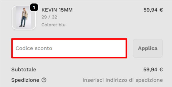 carrello del sito ufficiale Gas Jeans dove poter inserire un codice sconto Gas Jeans