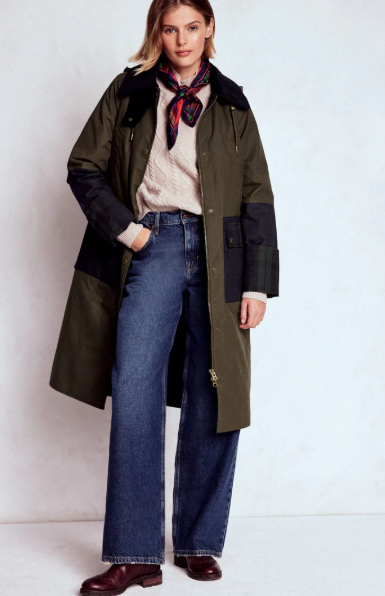 Women’s winter coats and jackets: The Longline Wax Coat in navy khaki
