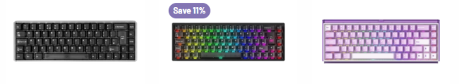 three of the Akkogear featured keyboards in the UK