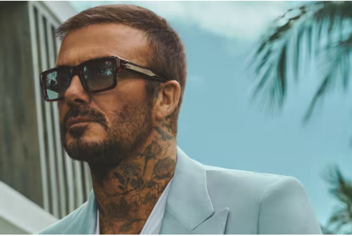 David Beckham in his signature eyewear which you can purchase using a Genuine Style discount code