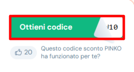 codice sconto PINKO da poter prelevare per applicarlo successivamente sul sito PINKO