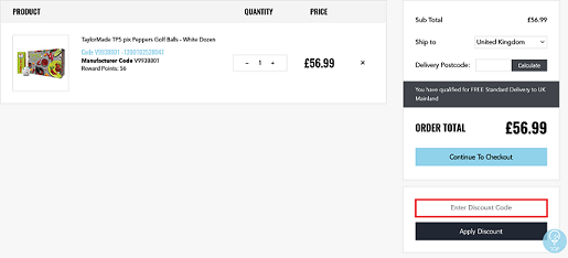 image showing the discount code box you should paste your code into, bordered in red