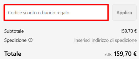 carrello del sito ufficiale Foxydry dove poter inserire un codice sconto Foxydry e risparmiare