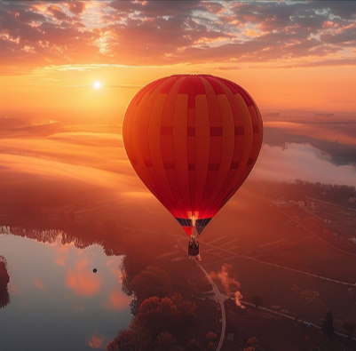 A hot air balloon