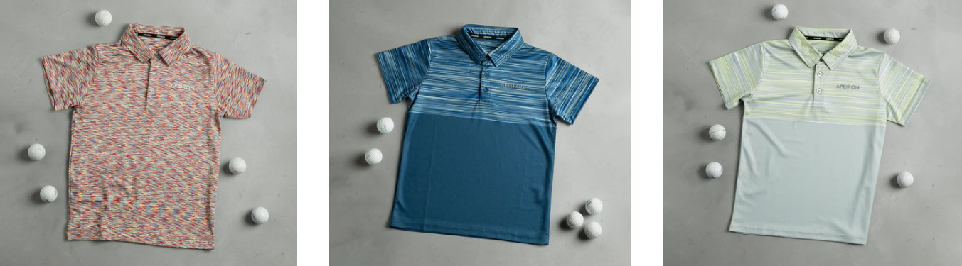 three kids polo shirt made of 100% polyester from Apeiron