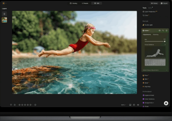 Editing a photo with Luminar Neo