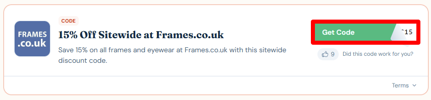 Get your code by clicking in the red box