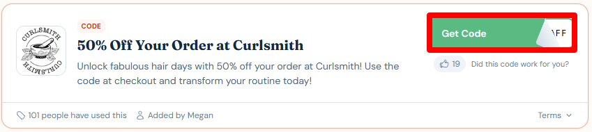 Get your code by clicking the red box