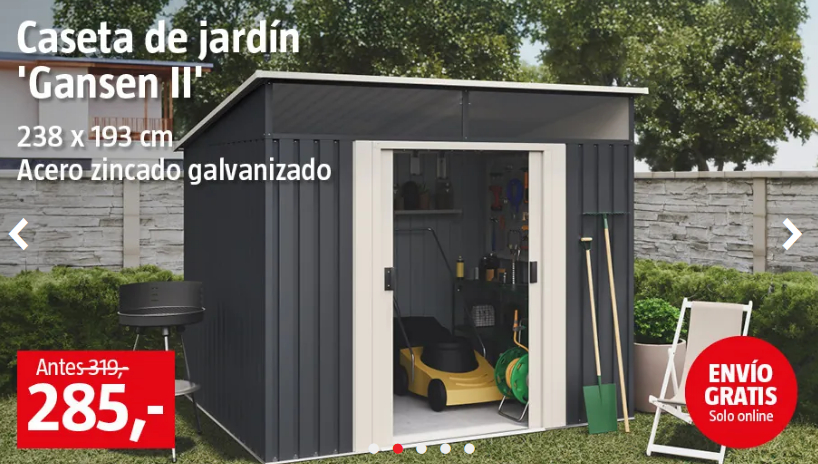 caseta de jardín negra con oferta
