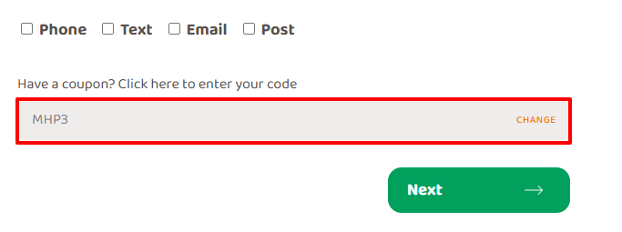 The PlusHeat checkot page with where to paste the PlusHeat voucher code in a red box.