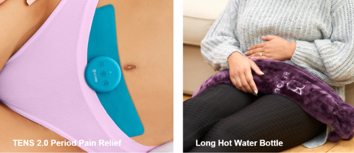 period pain relief and hot water bottle from teh BeYou website