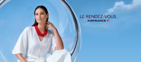Air France Le Rendez-Vous ads on a blue background
