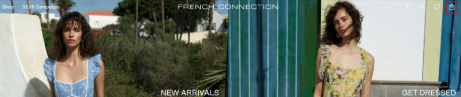 The French Connection website and the shopping categories