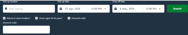 A box where you can add your Enjoy Travel voucher code