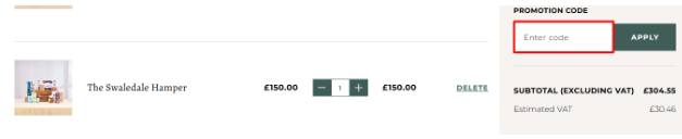 A red box is where you enter a Cartwright & Butler discount code