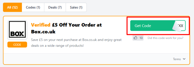 Our page features Box.co.uk promo codes and deals you can apply to your purchase.