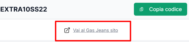 collegamento diretto al sito ufficiale Gas Jeans dove immettere e applicare un codice sconto Gas Jeans