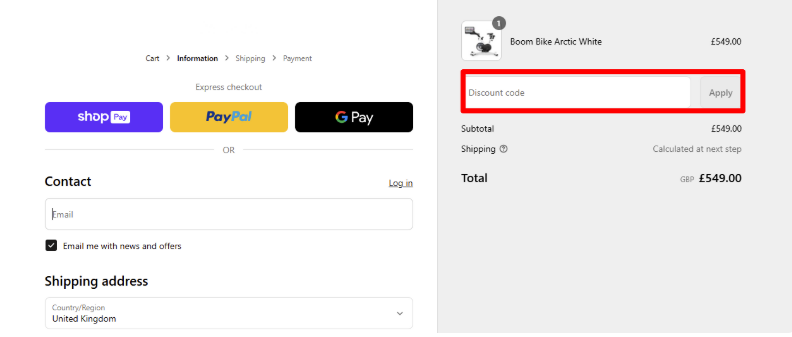 Applying a Freebeat promo code at checkout into the offer code box