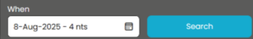 The Breakfree Holidays search parameters