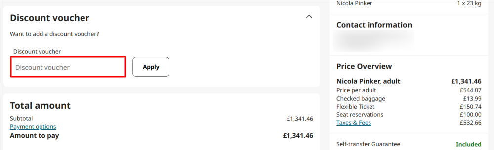 The Gotogate payment page with where to paste the Gotogate coupon code in a red box
