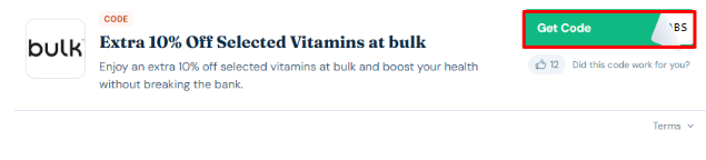 A box will show the bulk voucher code to use on your purchase