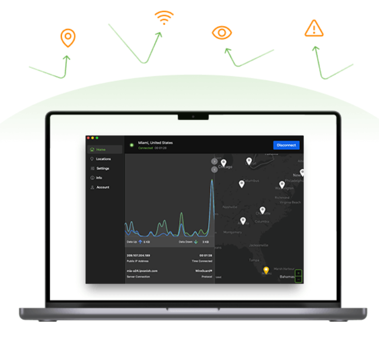 An IPVanish VPN working to protect someone's privacy that they saved on with an IPVanish voucher code