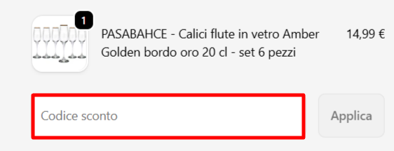 carrello virtuale del sito Happy Casa Store dove poter inserire un codice sconto Happy Casa Store