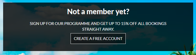 Be Live Hotels loyalty member sign up page.