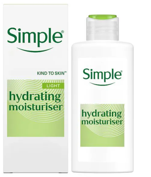 Basic skincare routine: A bottle of Simple Kind to Skin Hydrating Light Face Moisturiser
