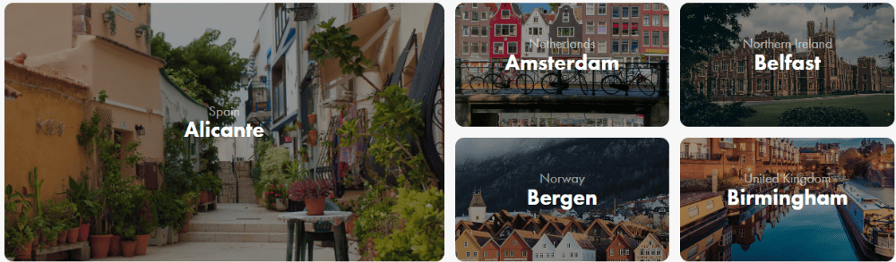 An example of some of the destinations Aberdeen International Airport offers.