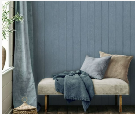 Blue wooden panel wallpaper