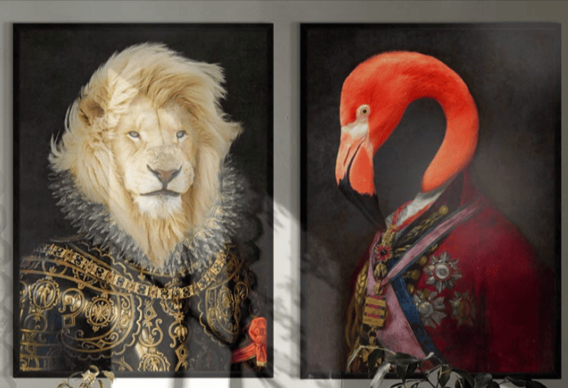 Animal wall art that you can save on with an Ink & Drop voucher code