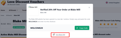 The highlighted red box shows the link that takes you to the Blake Mill website