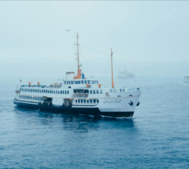A-White-Ferry-Sailing-on-the-Sea