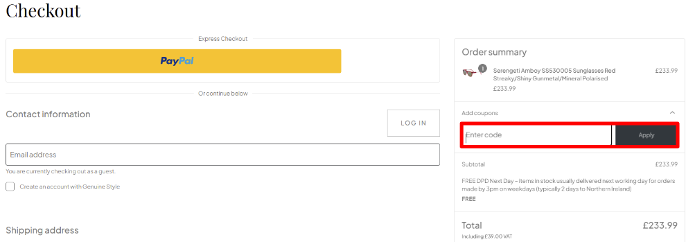 Paste your code in the red box to get your discount