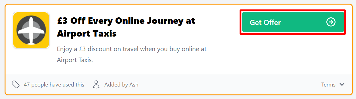 The Love Discount Vouchers page showing offers to use on your booking