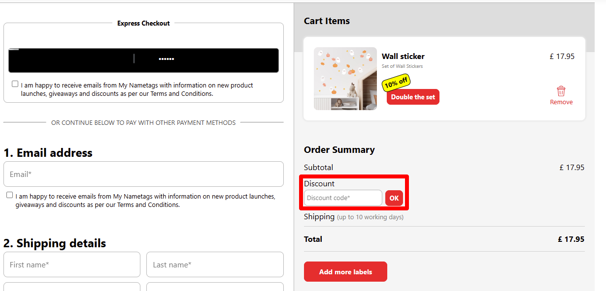 Paste your code in the red box and apply your code