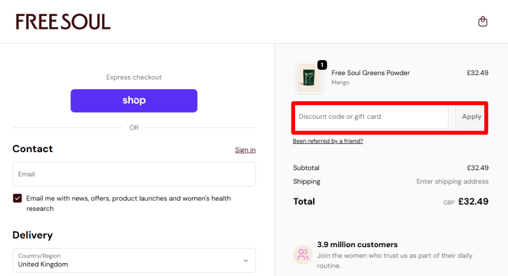Paste your code in the red box to get your discount