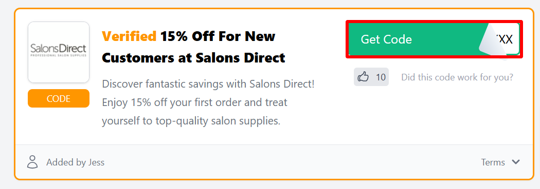 The Love Discount Vouchers page showing discount codes to use on your purchase