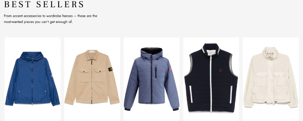 A few examples of Circle Fashion's best sellers.