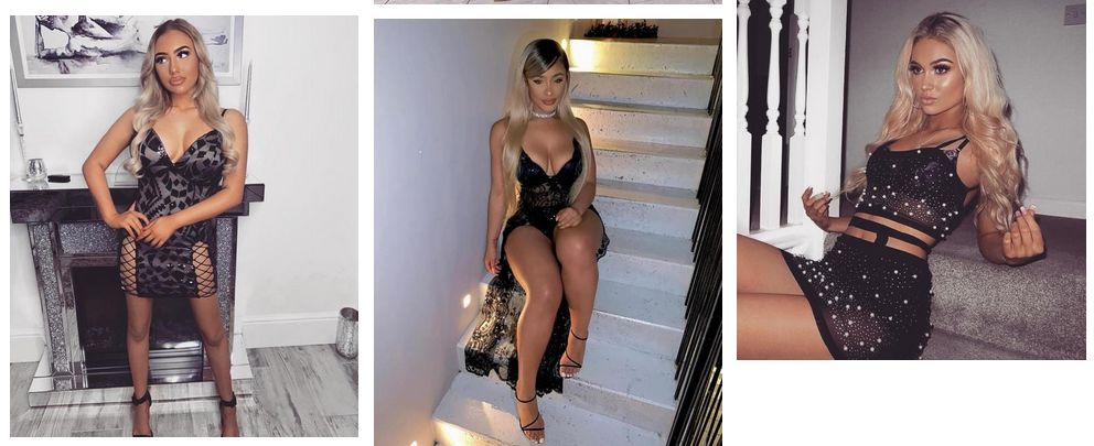 3 blonde models in Nazz Collection' best seller dresses