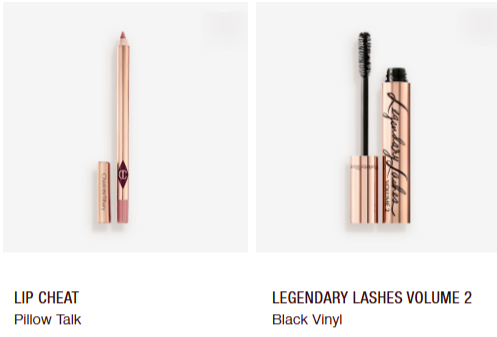 Charlotte Tilbury sales items on a white background