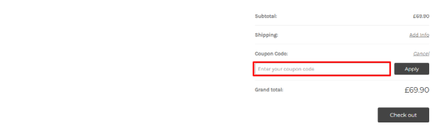 A red box is where you enter a Slightly Disturbed voucher code