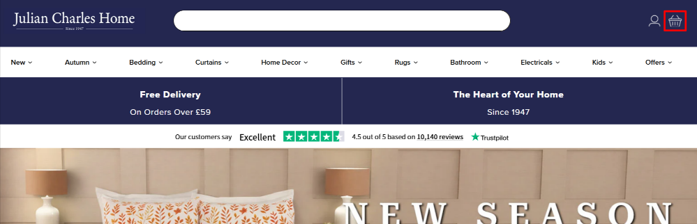 Shopping for home furnishings on the Julian Charles website