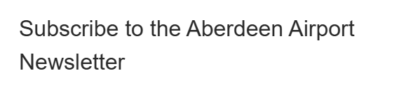 The Aberdeen International Airport newsletter banner from thier website