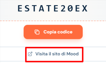collegamento diretto al sito ufficiale Mood dove poter inserire un codice scono Mood