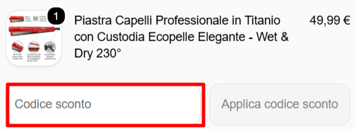 carrello del sito ufficiale Seiglam dove poter applicare un codice sconto Seiglam online