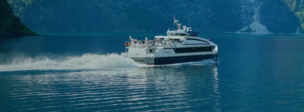 imagen de la web de direct ferries de un ferry en el mar