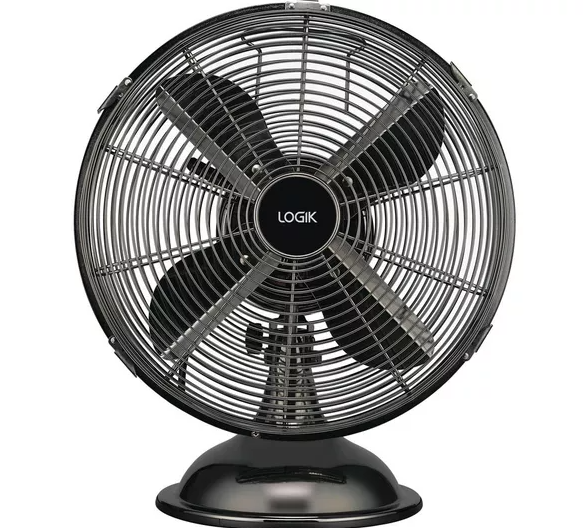 Best fans for summer: The LOGIK L12DFGM17 12" Desk Fan in gun metal