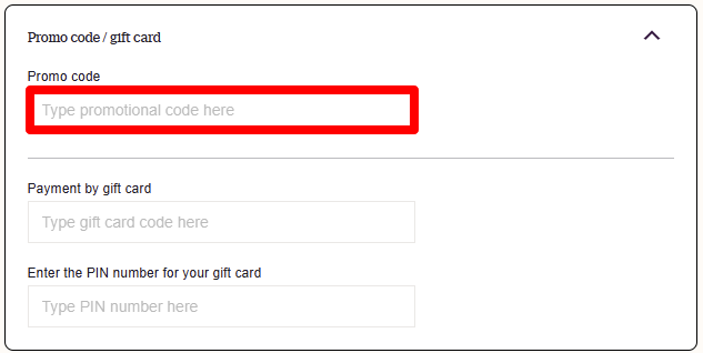 Paste your code in the red box to get a discount
